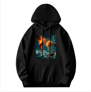 Fiery Shrimp Dunk Basketball Funny Meme Hoodies Sports Fans Men Women Humor Long Sleeve  Oversized Casual Sweatshirts Gift