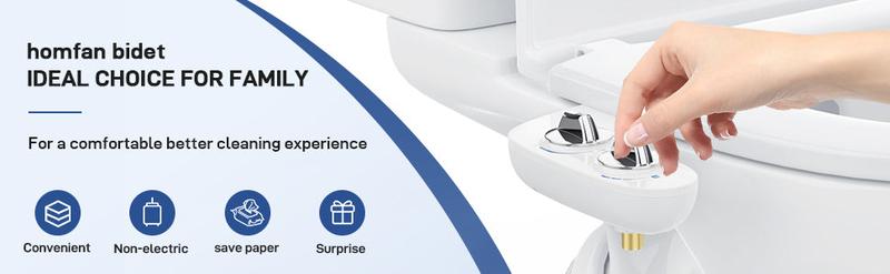 GARVEE Bidet Attachment for Toilet, Non-Electric Dual Self-Cleaning Nozzles for Feminine and Bidet Wash, Adjustable Pressure Control for Fresh Water Spray on Existing Toilets