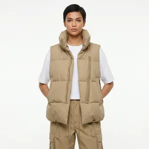Women High Collar Puffer Vest by HL