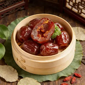 Sweet Glazed Red Dates with Collagen Gelatin Chewy Jujube Snack Natural Energy Bites Soft & Sweet Wholesome Snacking Option, Fruit Snacks, Dried, Perfect Snack Treat