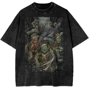 Teenage Mutant Ninja Turtles Animated Vintage Unisex T-Shirt  Cotton Crewneck T-Shirt,Medium Short Sleeve Casual Streetwear Printed Tee