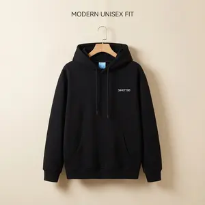 Sinetrio Modern Unisex Fit Men's Letter Print Drawstring Hoodie Casual Pocket Hooded Sweatshirt Drop Shoulder Graphic Pullover Top for Daily Wear