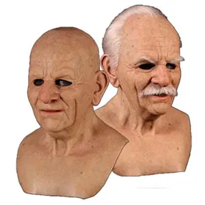 Old man mask white hair white beard headgear halloween