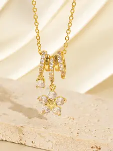 Romantic Elegant Floral Geometric Necklace, Fashionable All-Season Accessory, Perfect Gift for Her, Daily Wear Jewelry