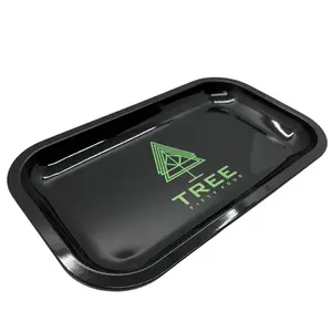 Tree Fifty Four Tray | Travel Size, Fits in Luggage, Rounded Edges, Magnetic, Minimalist | Black / Green