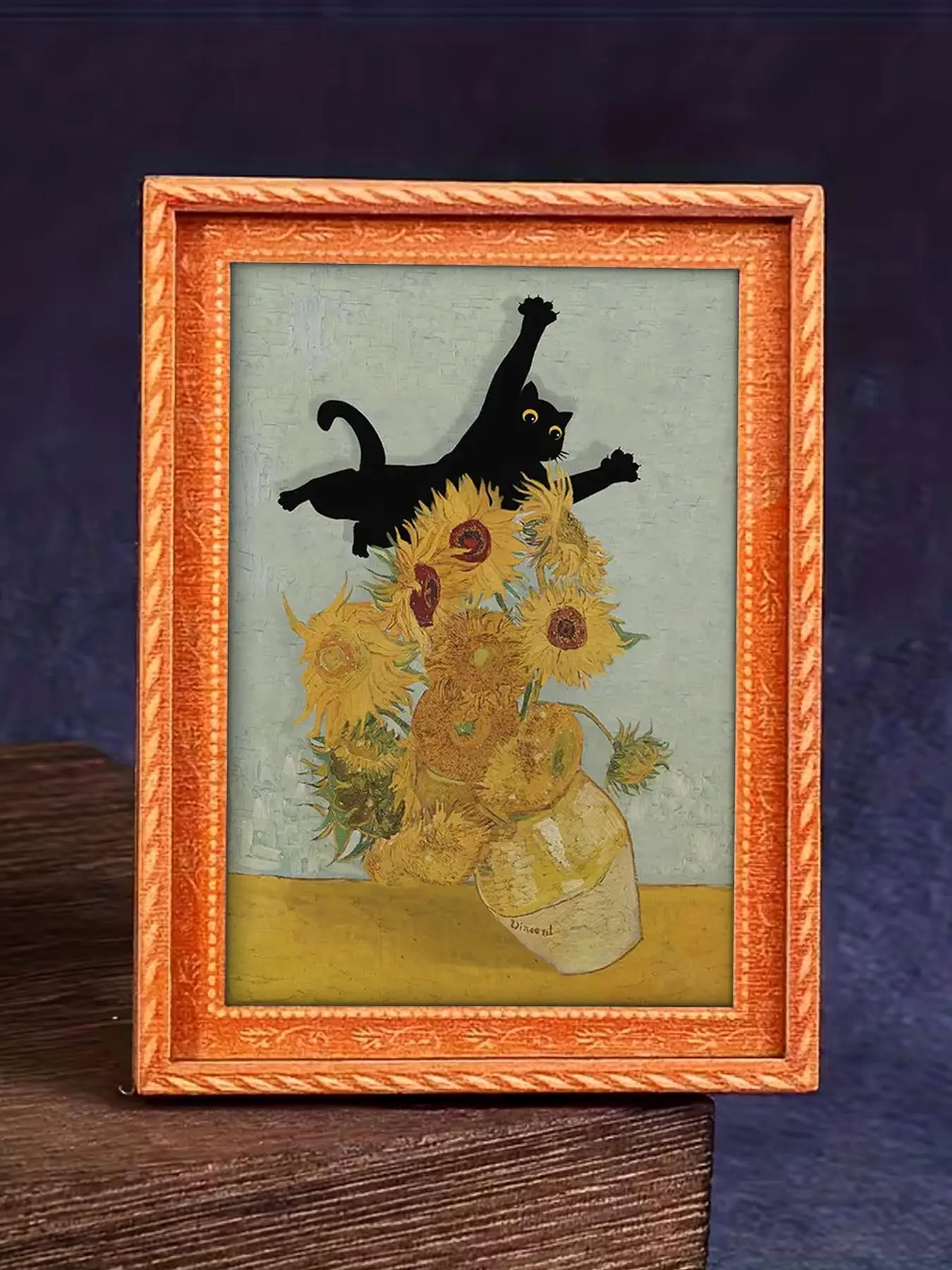 1pc Cute Animal And Floral Cat Sunflowers Theme Refrigerator Magnet, Cute Magnets For Fridge, Black Cat Jumping Refrigerator Decor, Home Decoration, Kitchen Accessories, Fun Gifts, Fully Magnetic Back, Magnetic Item, All Seasons Use