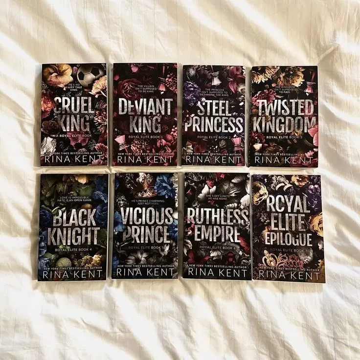 Royal Elite Series Complete Collection by Rina Kent | 8-Book Dark Romance Box Set | Cruel King, Deviant King, Steel Princess & More | Paperback