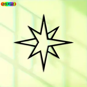 1pc Star Metal Wall Art, Geometric Star Statue Mural, Ideal Gift for New Year, Christmas, Star Decor Enthusiasts, Powder-Coated Metal Wall Decor Wall Sculptures, Perfect for Living Room Wall & Garden Fence, Unique Home Decor Accent