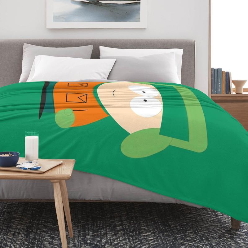 South Park Kyle Green Hood Throw Blanket - Classic Character Close-Up, Soft & Vibrant