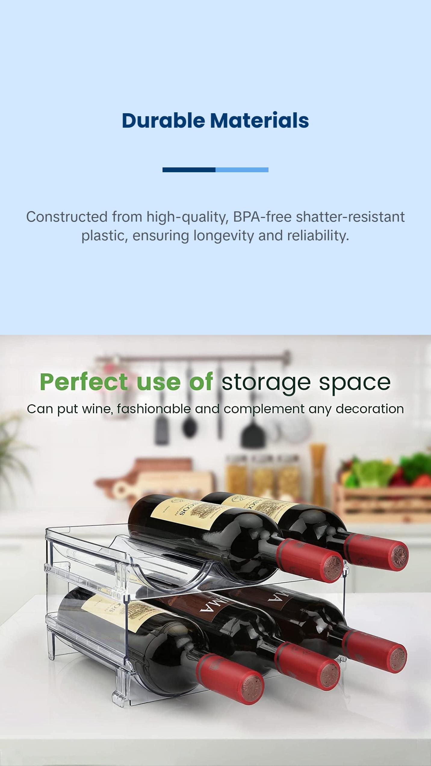 Water Bottle Organizer for Cabinet, Water Bottle Storage Organizer, 2 Packs Water Bottle Storage Rack, Water Bottle Holder for Cabinet, Stackable Water Bottle Storage Rack