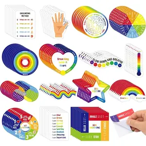 120 Pcs Adhesives Sensory Stickers with Inspirational Quotes Mindfulness Relief Anti Stress Items School Counselor Supplies Textured Strips for Adult Teen (Colorful)