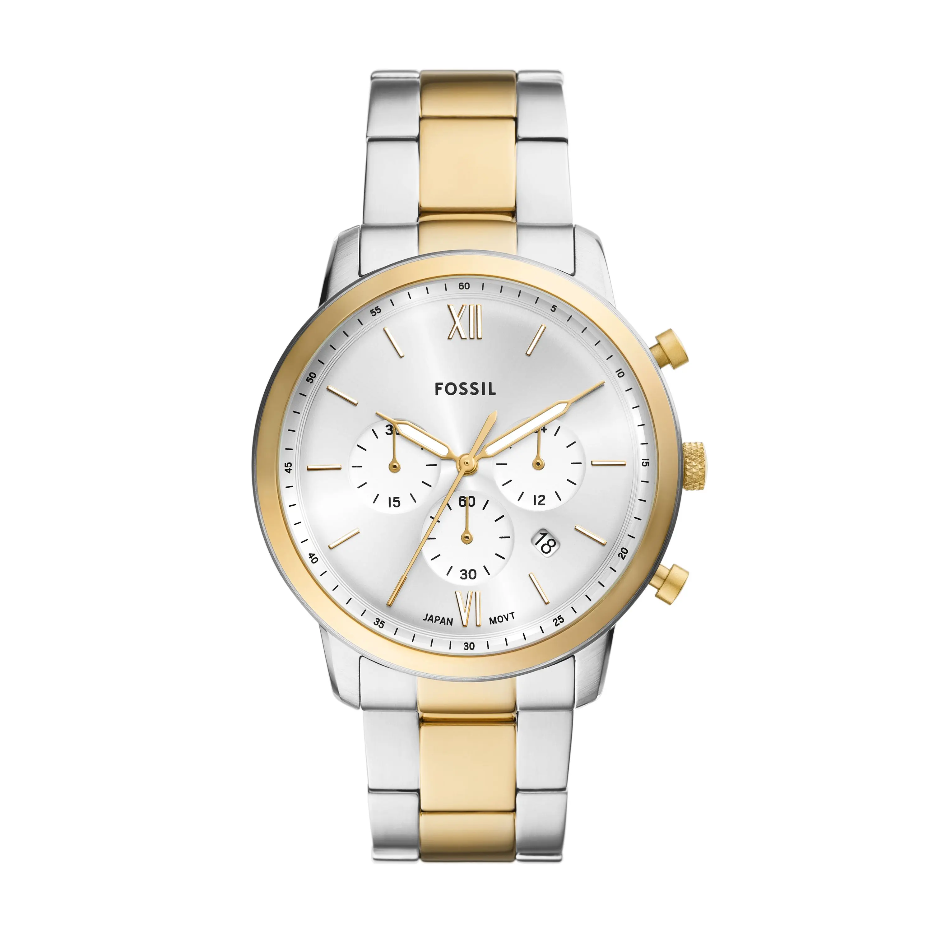 Fossil Men's Neutra 44mm Chronograph, Two-Tone Stainless Steel Watch