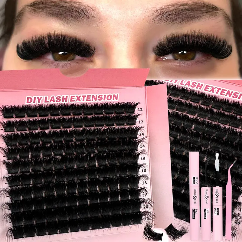Mixed Length Individual False Eyelashes, DIY Volume Eyelashes, Volume Fluffy Lashes, 10 Rows 60D/80D/100D/120D/160D/200D False Eyelashes, Volume Individual Lash, Professional Eye Makeup Accessories for Women, Cosmetic, Eyelash Extensions