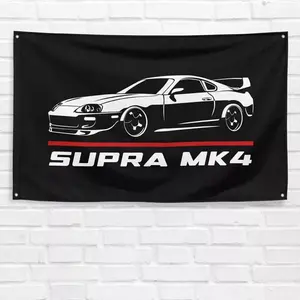 For Supra Mk4 Car Enthusiast 3x5 ft Flag Grandpa Dad Son Birthday Gift Man Cave Garage Wall Decor Banner Ornaments Print Decoration