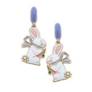 Lovey Bunny Huggie Hoop Earrings