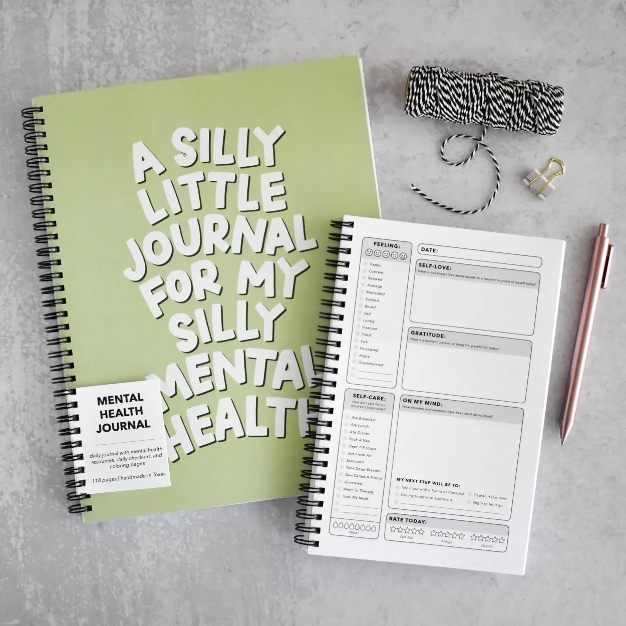 Silly Little Mental Health Journal - Daily Self Care Journal with Check-Ins, Resources, and Coloring