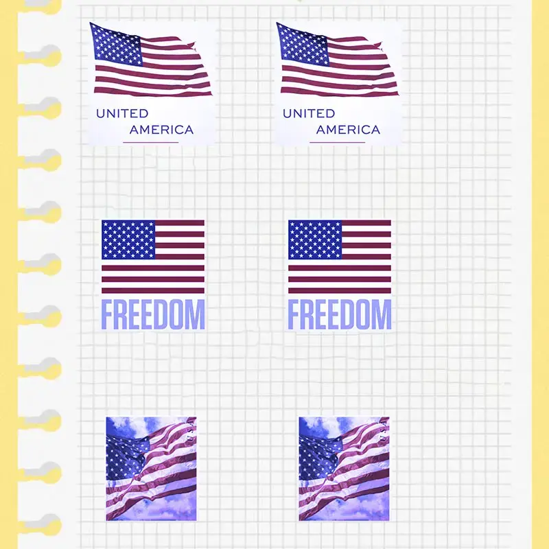 Patriotic 250th USA Birthday Decor Stickers Tape Multiple Sizes 100-1000pcs