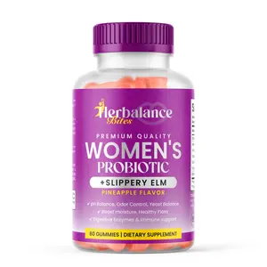 Herbalance Bites Premium Feminine Balance Gummies Sugar Free Multivitamin Gummies for Women PH Balance Vitality & Gut Health Support Pineapple Flavor 60 Count
