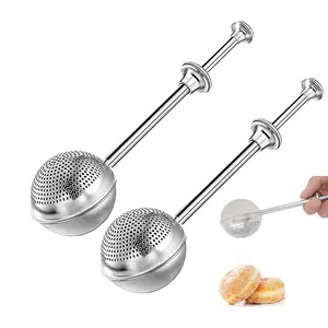 Stainless Steel Flour Sifter, 2 Counts Handheld Flour Sifter with Handle, Baking Sifter for Cake and Spice, Kitchen Baking Utensils
