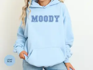 Moody Hoodie Sweatshirt - Monochromatic Cozy Collegiate Style - Cute & Comfy Hoodie