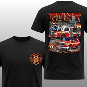FDNY Engine 271 Battalion 28 Bushwick T-Shirt, 2 Sides, South Of The Border Brooklyn Graphic Tee