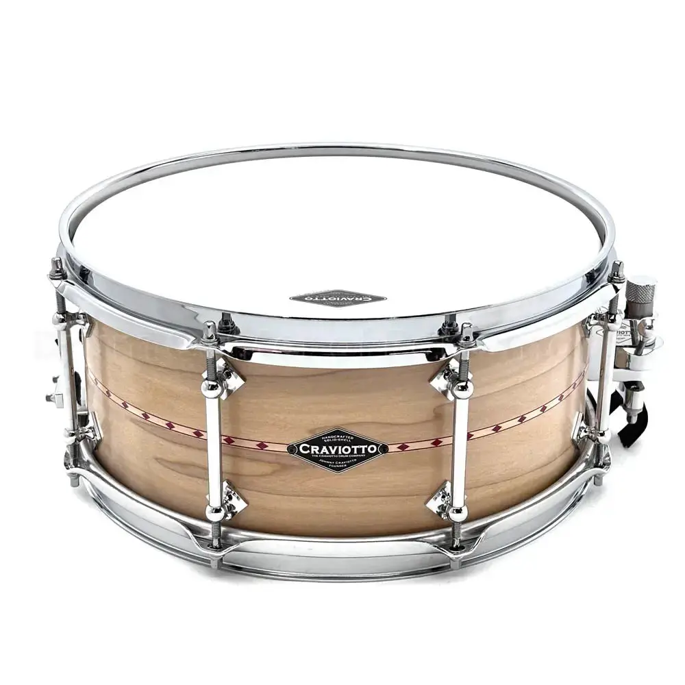 Craviotto Custom Shop Poplar Snare Drum 13x6.5 w/Red Inlay