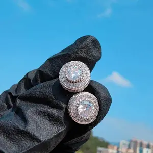 Rhinestone Decorated Stud Earrings, Fashionable Warrings for Women & Men, Daily Clothing Decor, Hiphop Style Accessories Birthday Gift Chicago Jewelry