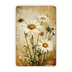 1 piece, Daisy vintage metal sheet sign, Hanging iron painting, Wall Art Deco, interior/ Exterior decoration/ Wall/ room/ Home/ Restaurant/ bar/ cafe/ door/ Garage decoration 8x12 metal wall sign Vintage Metal Tin Sign home decor plaque funny bar sign