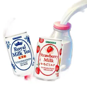 Sangaria Milk Pack - Royal Milk Tea & Strawberry Milk 2-Pack - Authentic Japanese Beverages - Fun Flavorful Drinks - Perfect for Gifting or Self-Treating
