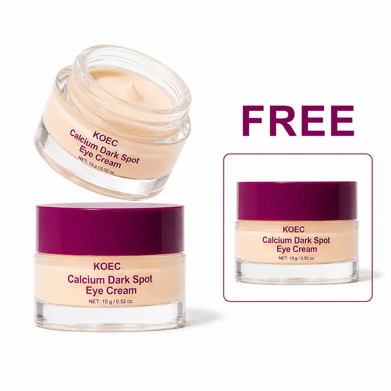 【Buy 1 Get 1 Free】Calcium Dark Spot Eye Cream - Niacinamide & Calcium Gluconate Eye Cream for Dark Circles, Under Eye Bags & Sagging