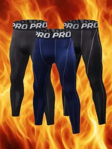 Men's Letter Tape Compression Shapewear Leggings, Casual High Stretch Breathable Comfy Shapewear Pants, Men's Shapewear Bottoms, Gym Sportswear Bottoms