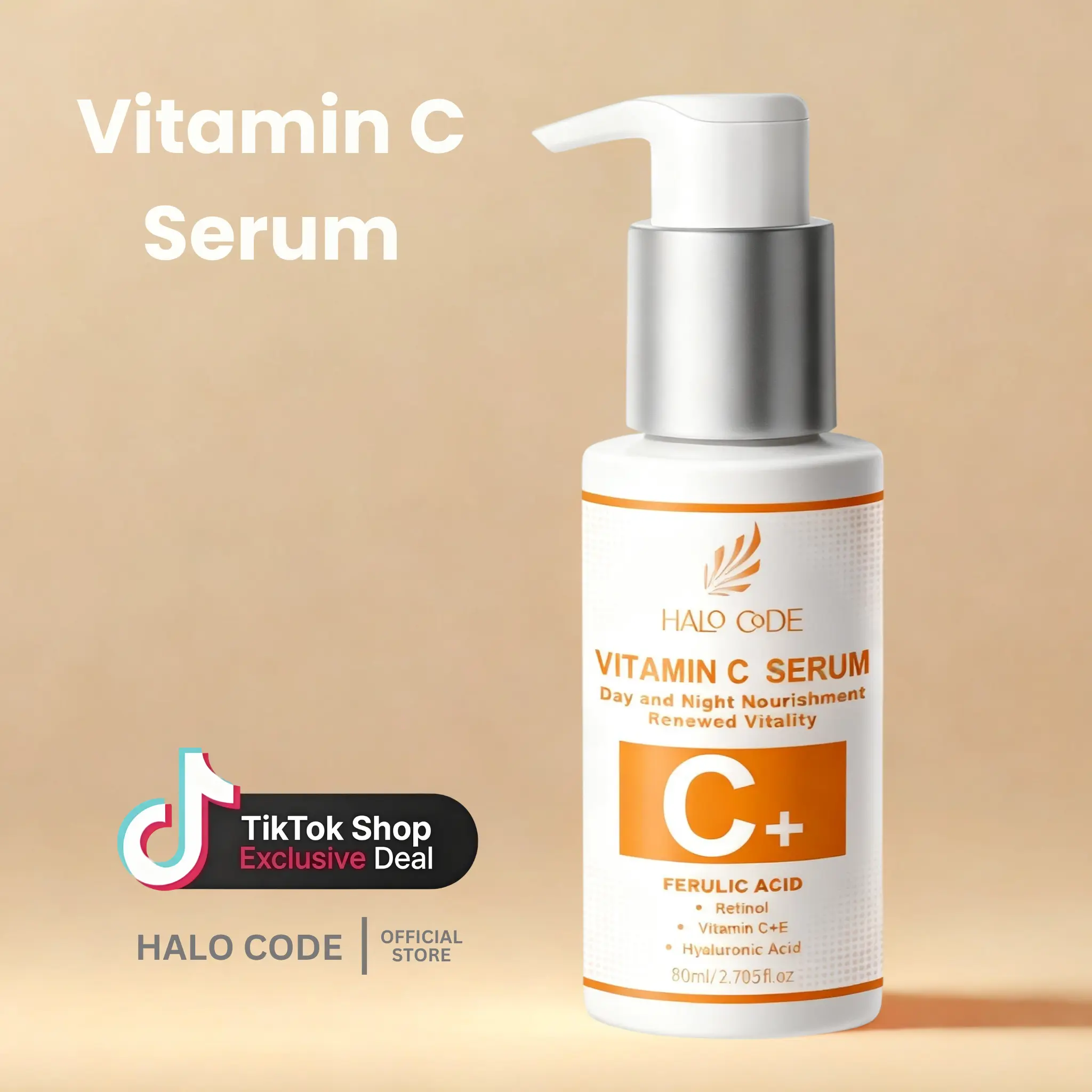 Halo Code Vitamin C E Ferulic Acid Serum for All Skin Types - Brighten ...