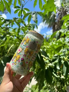 Back To School Acrylic 16oz Custom Snowglobe Tumbler with Slow Flow Design & Apple Graphic Perfect for Back to School Needs