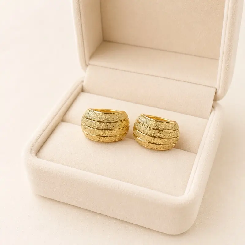 Clip stud Earrings Gold plated 14 k TT1