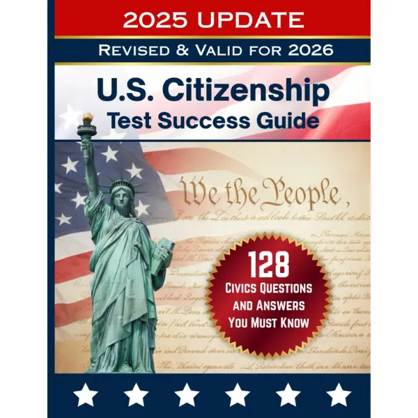 128 U.S. Citizenship Test Civics Questions & Answers (Updated 2025) English Lightweight Paperback Book - Official USCIS Naturalization Interview Study Guide, Independent Pub. with Test Day Tips