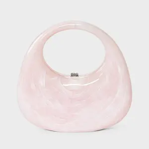 Crescent Marble Minaudiere Clutch - A New Day Pink