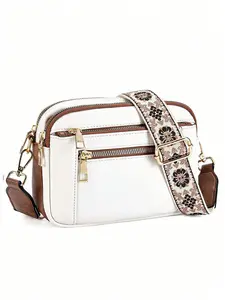 Women's Fashionable Boho Style autumn Purses CrossbodyBags, Casual Pu Leather Zipper Shoulder Bag withAdjustable Strap for Daily Used, Versatile High-quality Trendy Commuter