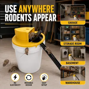 Mouse Trap, Rat Trap, Bucket Mouse Trap, Auto Reset, Multi-Catch, Reusable, No Poison, Humane Mouse Trap, Indoor Outdoor Use