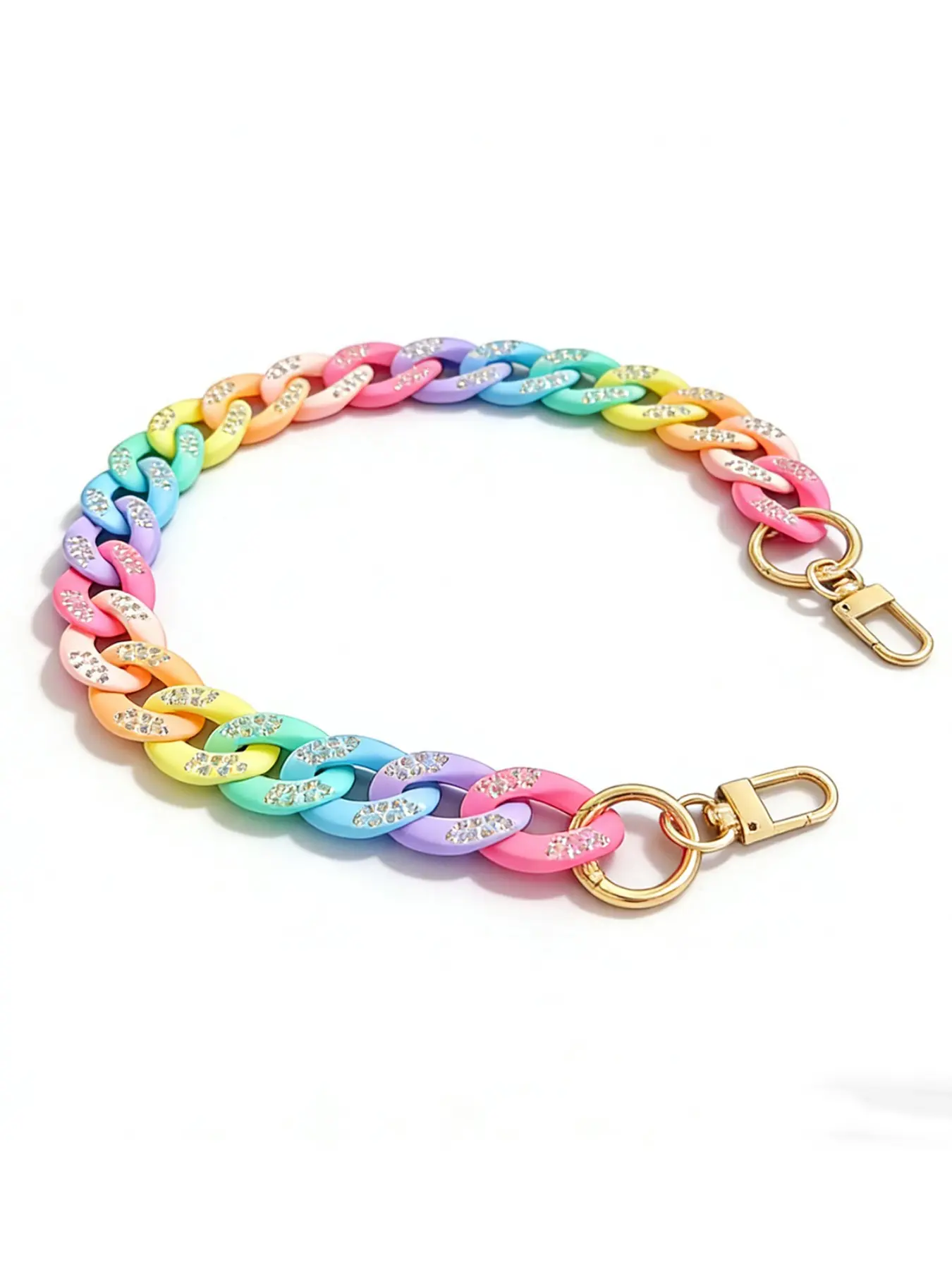 Acrylic Bag Chain 2cm Wide with Diamonds, Embellished Straps, Stylish Handbag Accessory, Durable and Elegant Design, Bag Extender Chain, Purse Extender Chain, Purse Chains for Handbags, Perfect for Fashion Lovers