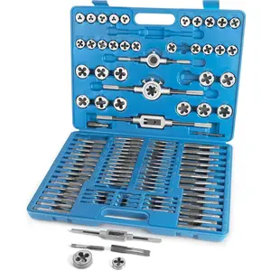 110 count Metric Tap and  Set, Metric Screw Threads M2-M18 for  External and Internal Threading, Come with Storage Case and Complete Accessories