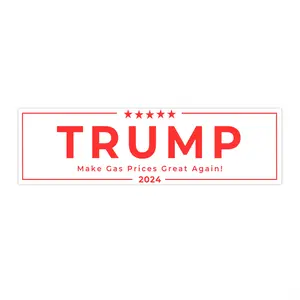 Trump, Make Gas Prices Great Again, Bumper Sticker, Rectangle, White w Red
