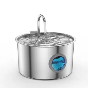 3.2L Stainless Steel Automatic Pet Water Dispenser, Automatic Water Bowl with Visible Water Level Window, Multi-Stage Filtration, Ideal for Cats & Dogs