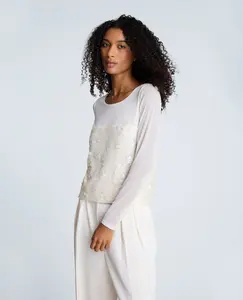 Sequin Mesh Long Sleeve Top