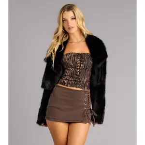 City Cutie Denim Lace Up Skort