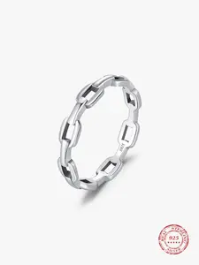 S925 Sterling Silver Fashion Hollow Out Design Ring, Vintage Stackable Party Fine Jewelry for Women, Trendy All-match & Exquisite Jewelry for Birthday Gift