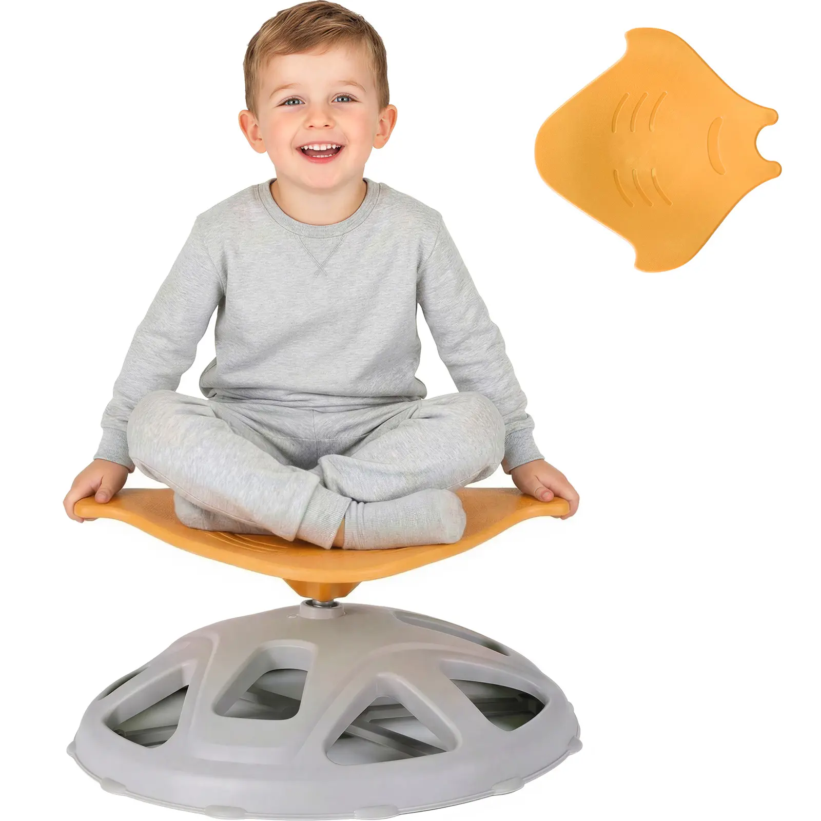 Arlopu Spinning Chair for Autistic Kids, Manta-Shaped Sensory Swivel Chair, 360° Sit and Spin Toys w/Upgraded Base, Body Coordination, 220 LBS Load Indoor Outdoor Play Equipment for ADHD Child homeessentials