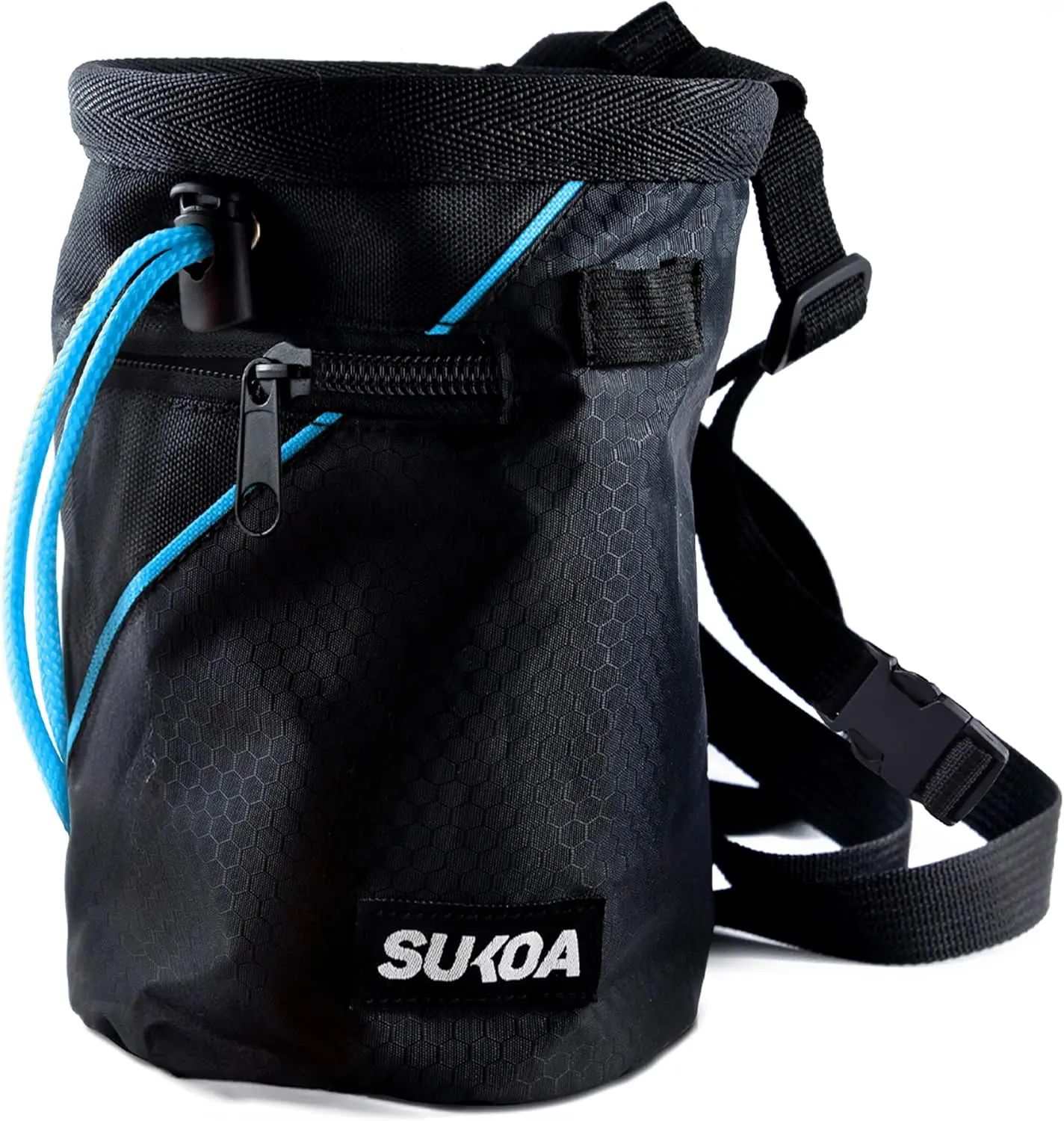 Chalk Bag for Rock Climbing - Rock Climbing Gifts Gear Accessories - Quick-Clip Belt, Large Zippered Pockets & Brush Holder - Weight Lifting, Gym, Bouldering, Disc Golf, Wall, Rock Climbing Chalk Bag