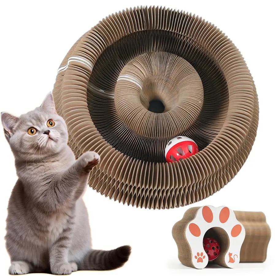 Cat Toys Magic Organ Cat Scraper Magic Organ Cat Toys Foldable Accordion Cat Toys With Ball Interactive Psychophysical Exercise