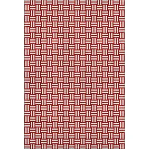 HomeRoots 673578 Rectangular Area Rug, 9x12 ft Red & Ivory Abstract Geometric Machine-Washable UV-Protected Machine-Made Rug, Rectangular Area Rugs, Machine-Washable Area Rugs