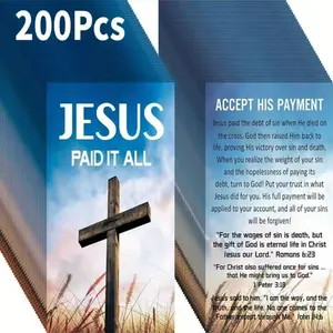 2026 New Edition [Inspiring | Gospel] 200 inspiring gospel booklet cards | Christian prayer postcards with cross patterns, containing Bible scriptures | Suitable for baptisms, Easter and religious gifts, durable bookmarks, serene design